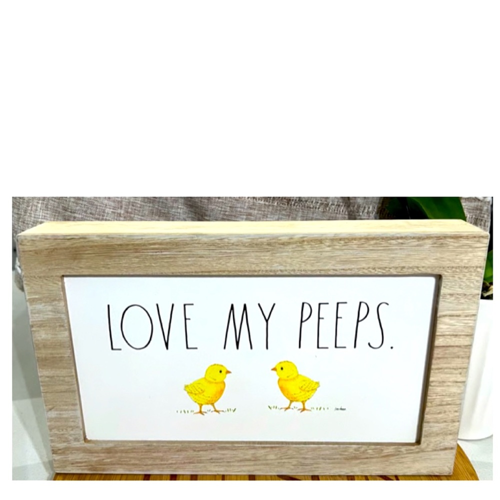 NEW Rae Dunn Easter Love My Peeps Wooden Sign Home Decor 🐥